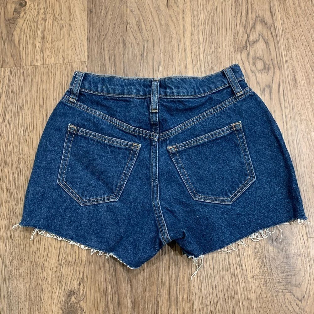 Victoria Secret PINK Women High Waist Cut Off Denim Shorts Blue Size 24 - Picture 4 of 5